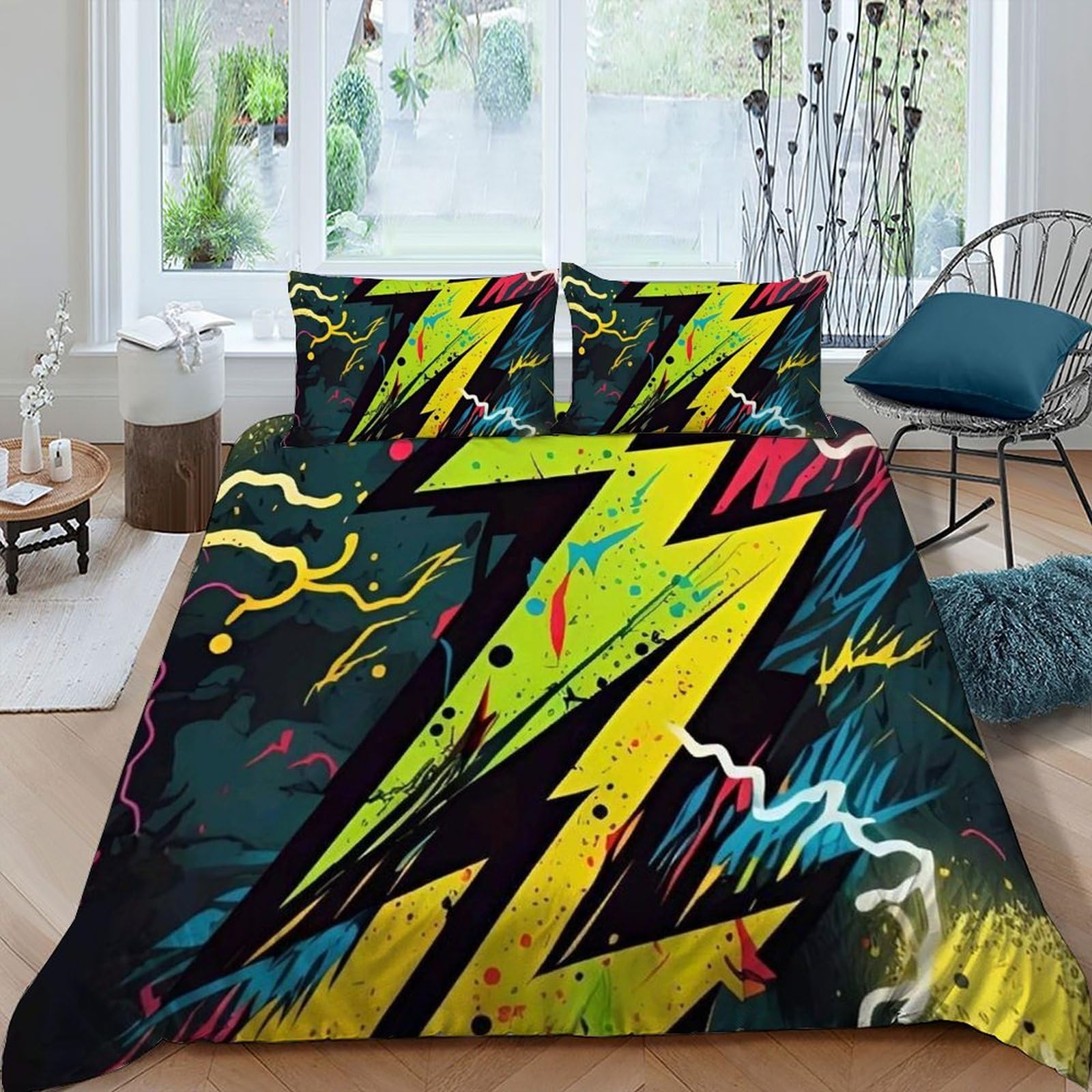 Housse de couette animal sauvage 220x240, parure de lit King microfibre avec fermeture éclair