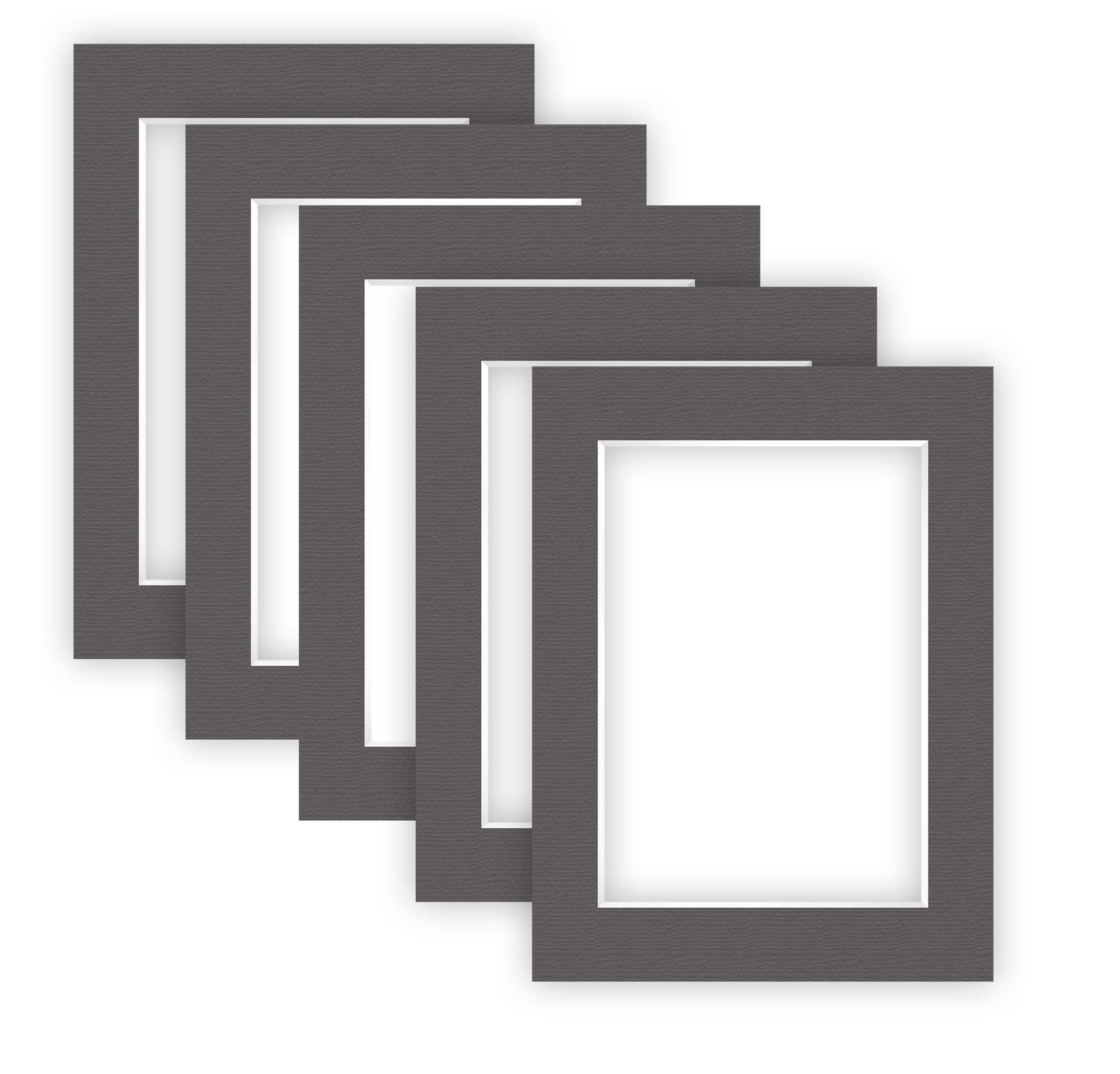 nielsen Conservation Picture Mounts - Graphite Grey 30x40cm - Fits 20.5x29.5cm Photo, also for A4 (Pack of 5) - Acid-Free, pH Neutral and Protective, Structured Surface