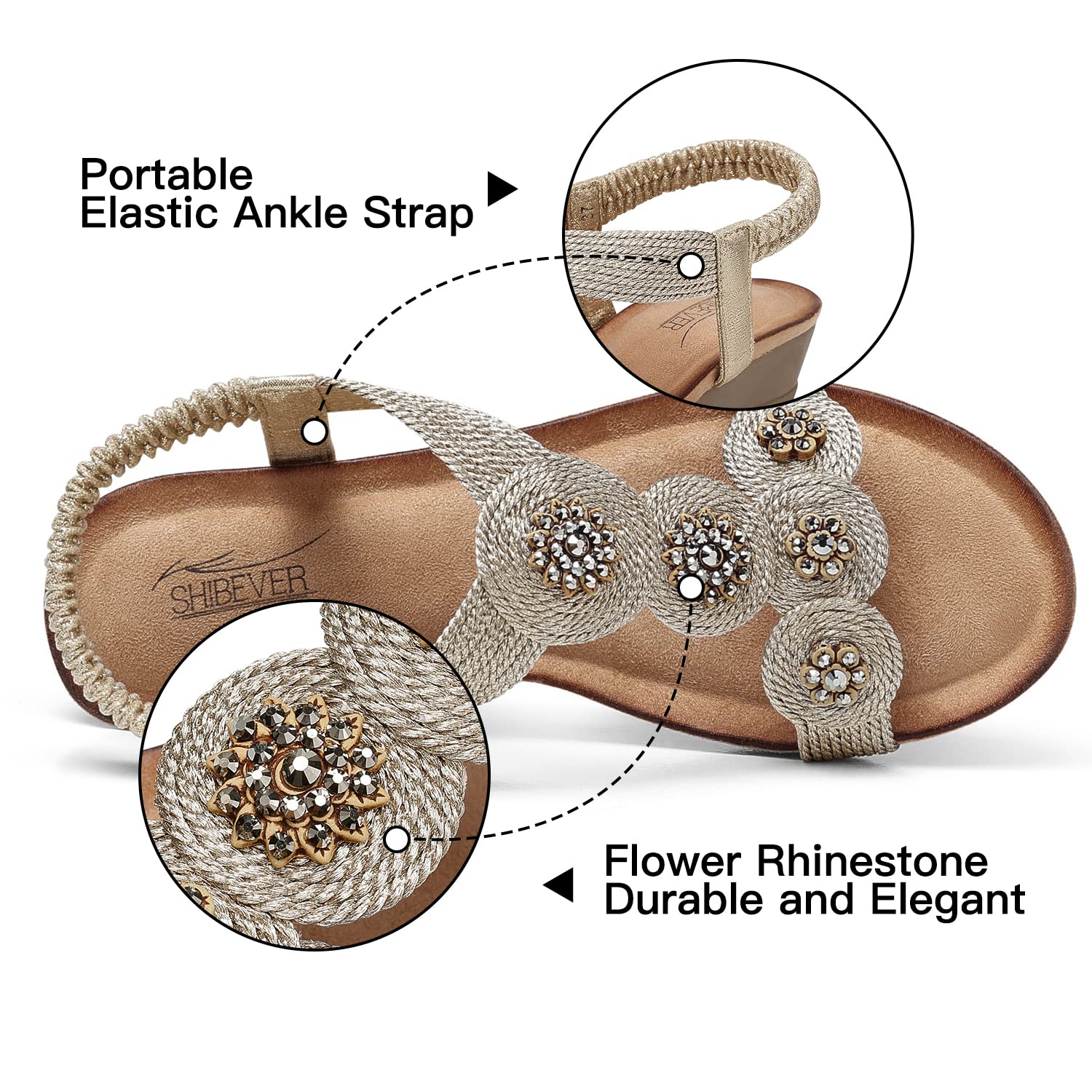 SHIBEVER Wedge Sandals for Women Elastic Ankle Strap Low Wedge Sandals Open Toe Dress Platform Shoes Dressy Summer Brownness 8.5