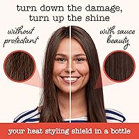 Vista 4 de SAUCE BEAUTY Spray protector térmico para el cabello (8 onzas líquidas) Spray protector térmico para salsa picante con aceite de argán, aloe