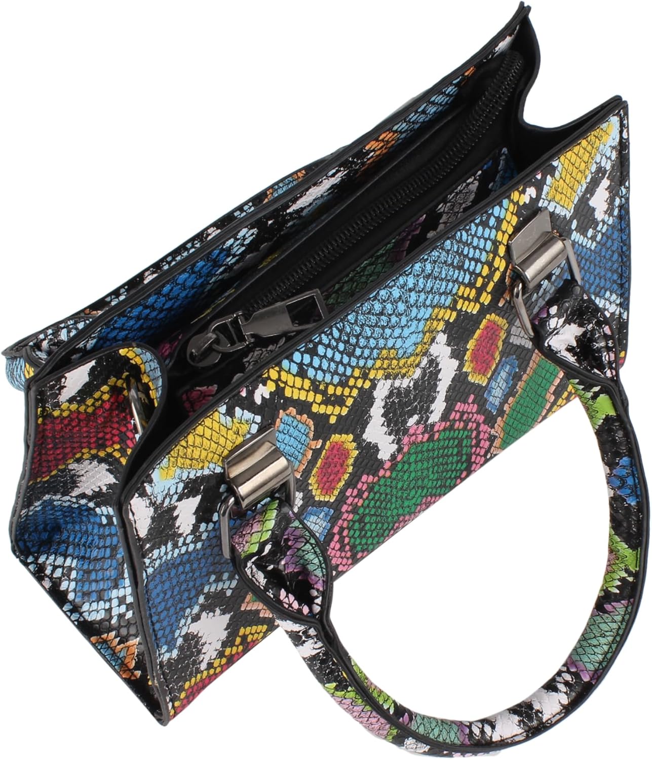 ZLM BAG US Women Mini Top Handle Bag Snakeskin Print Leather Crossbody Shoulder Bag Zipper Satchel Purse - Image 8