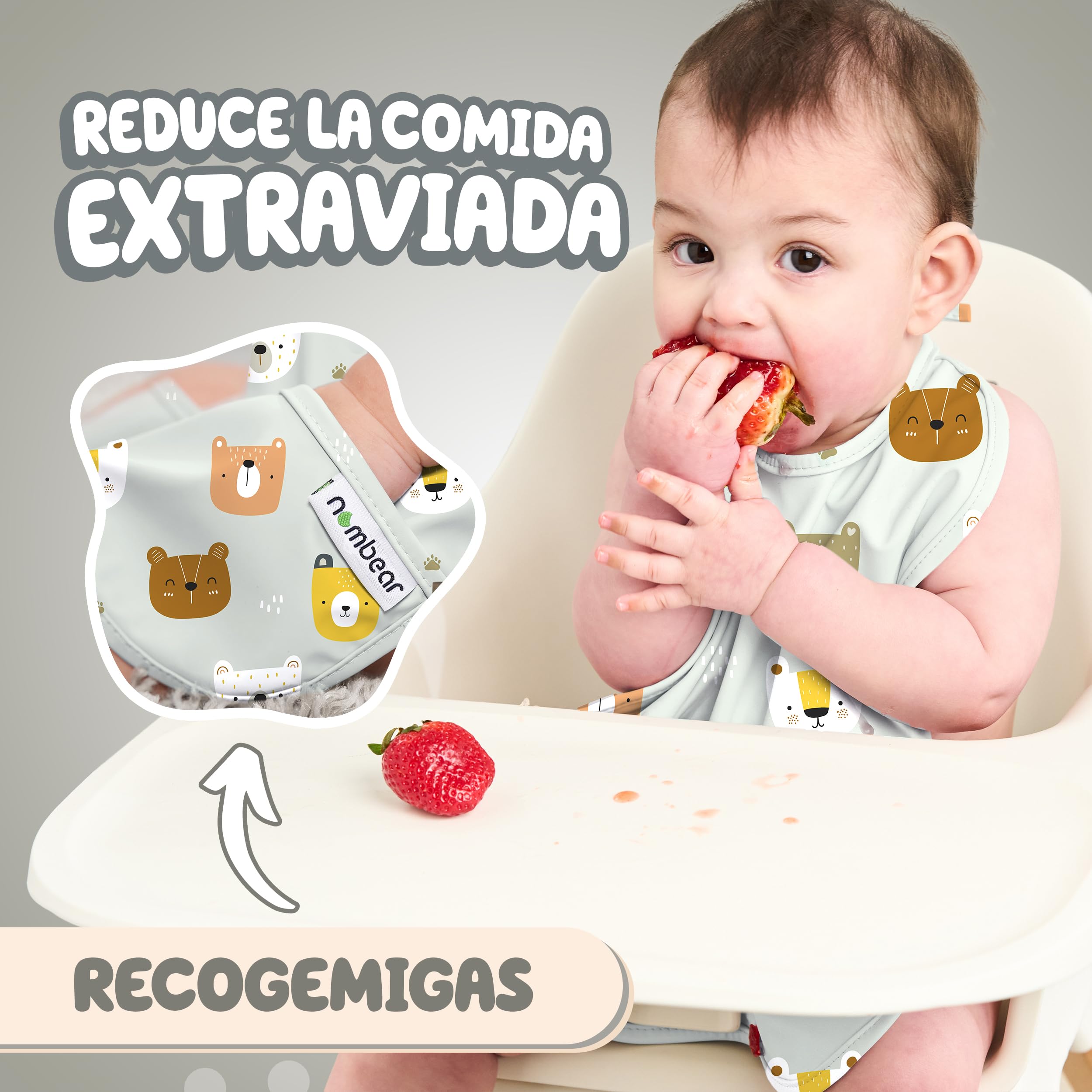 Baberos Bebe Impermeables - Baberos Impermeables para Bebés de 6 a 12 Meses, Babete Impermeável Bebe, Babero para Comida de Bebé, Delantal para Bebé, Paquete de 2