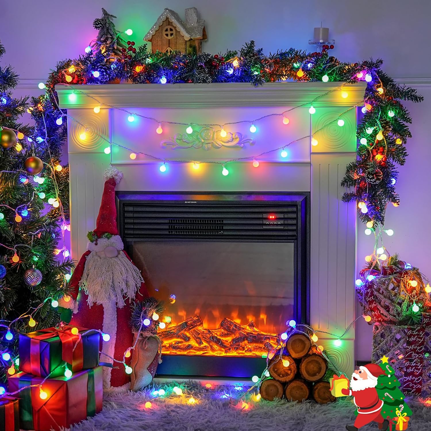 100 LED Christmas Lights Outdoor Waterproof, 43ft Globe Fairy Lights Plug in Indoor with Remote, Multicolor String Light for Patio Garden Christmas Decor