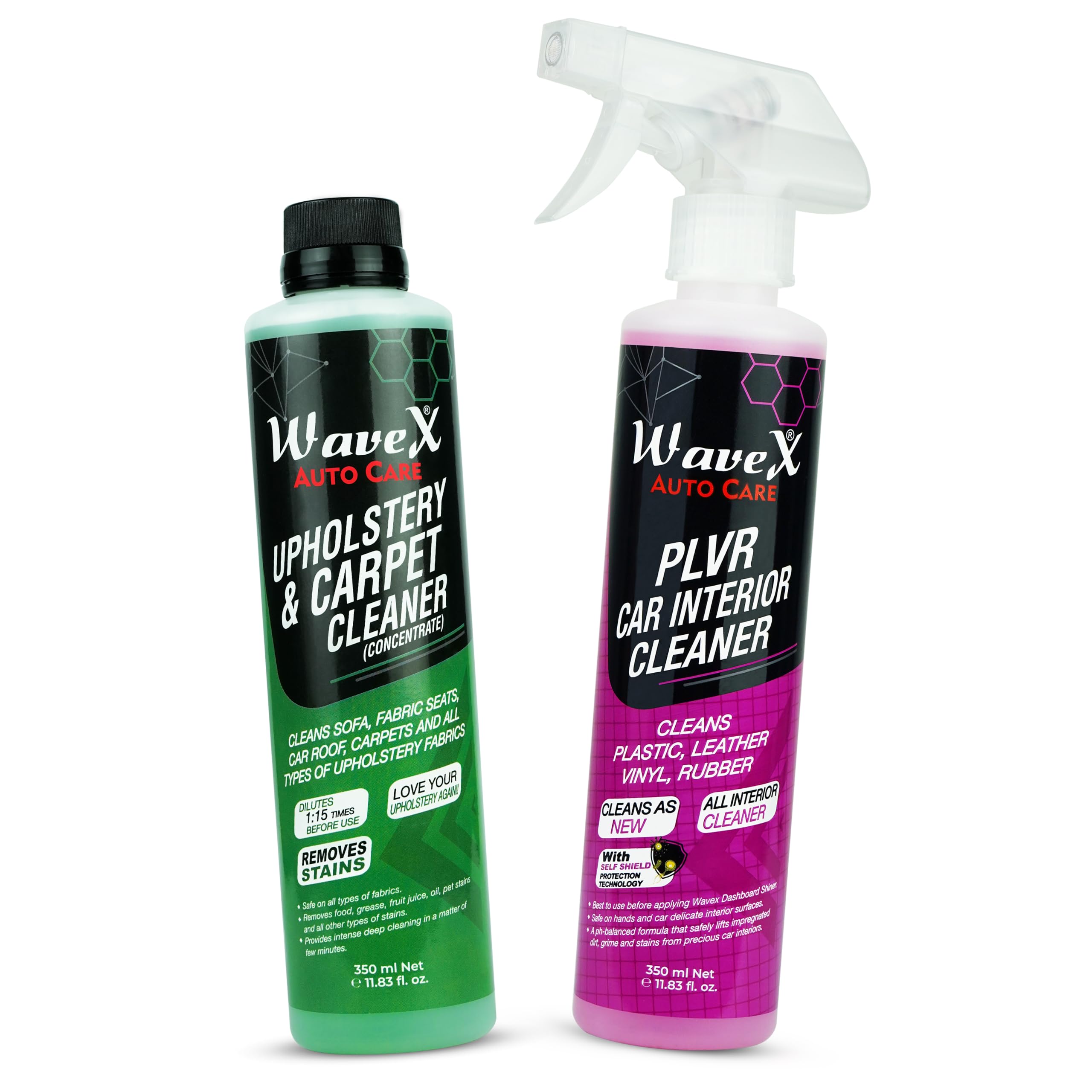 Wavex Plastic Leather Vinyle Rubber Cleaner with Carpet Cleaner Upholstery Concentrate|Set of 2-image-13