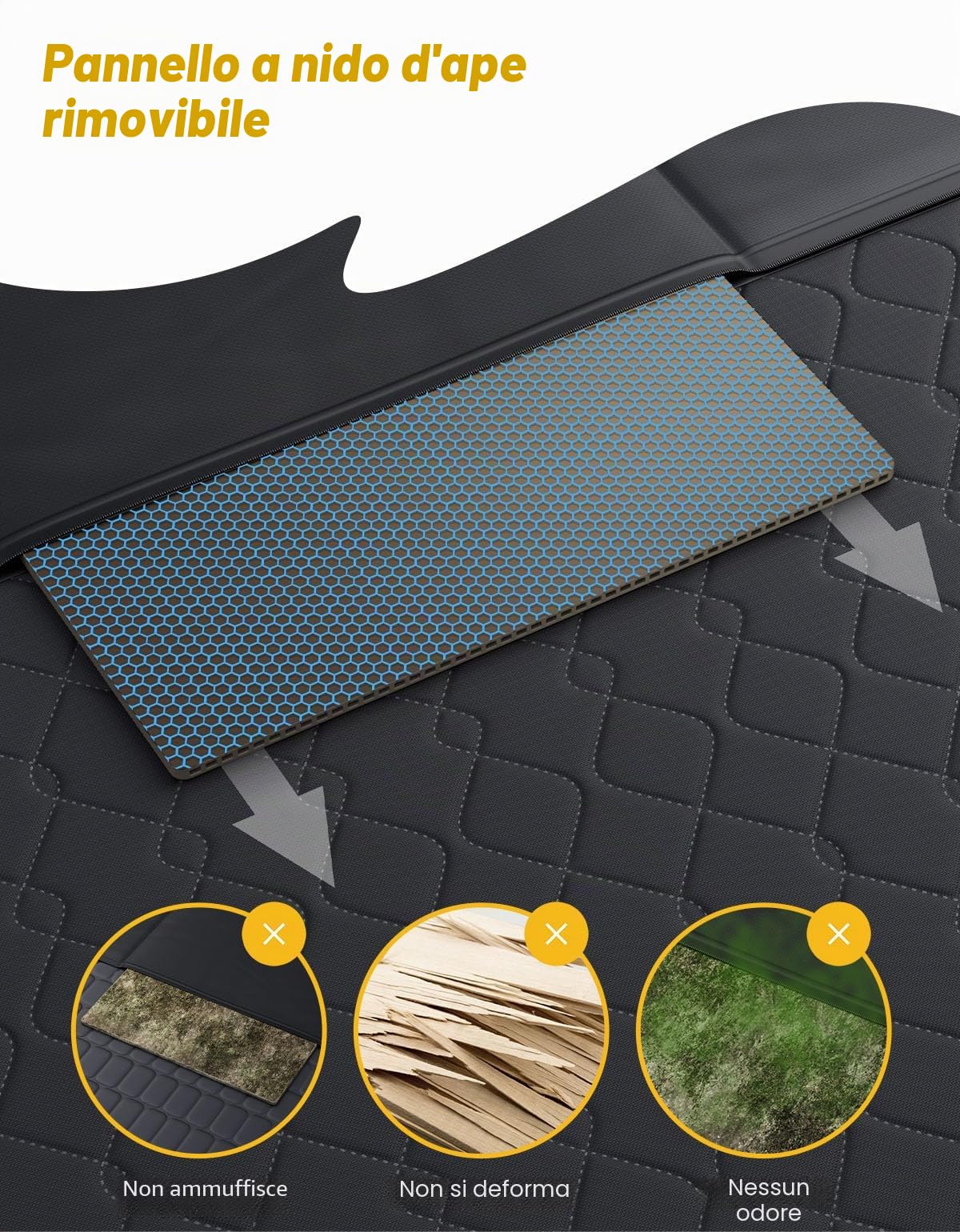 JOYTUTUS Coperta per cani sedile posteriore auto, fondo rigido, impermeabile e antiscivolo, per sedile posteriore, con protezione laterale e finestrella per auto, SUV