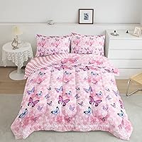 Vista 151 de Black Blue Butterfly Comforter Set for Girls Women,Boho Butterfly Sun and Moon Mandala Printed Bedding Set with 2 Pillowcases(Black Blue Twin)