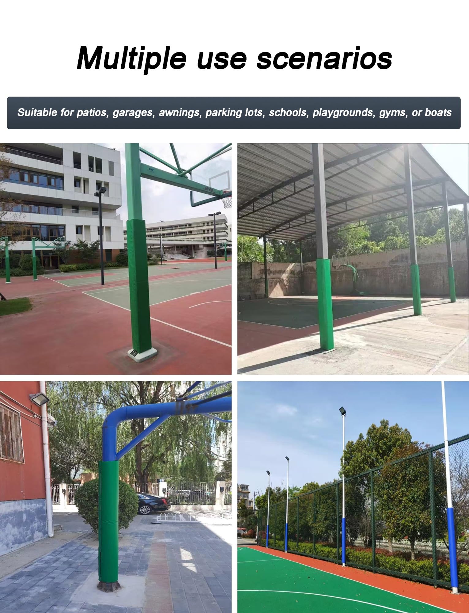 Wytrzymała odporna na warunki atmosferyczne podkładka na kijki do koszykówki, owijana piankowa poduszka bezpieczeństwa do użytku na zewnątrz, na plac zabaw na siłownię