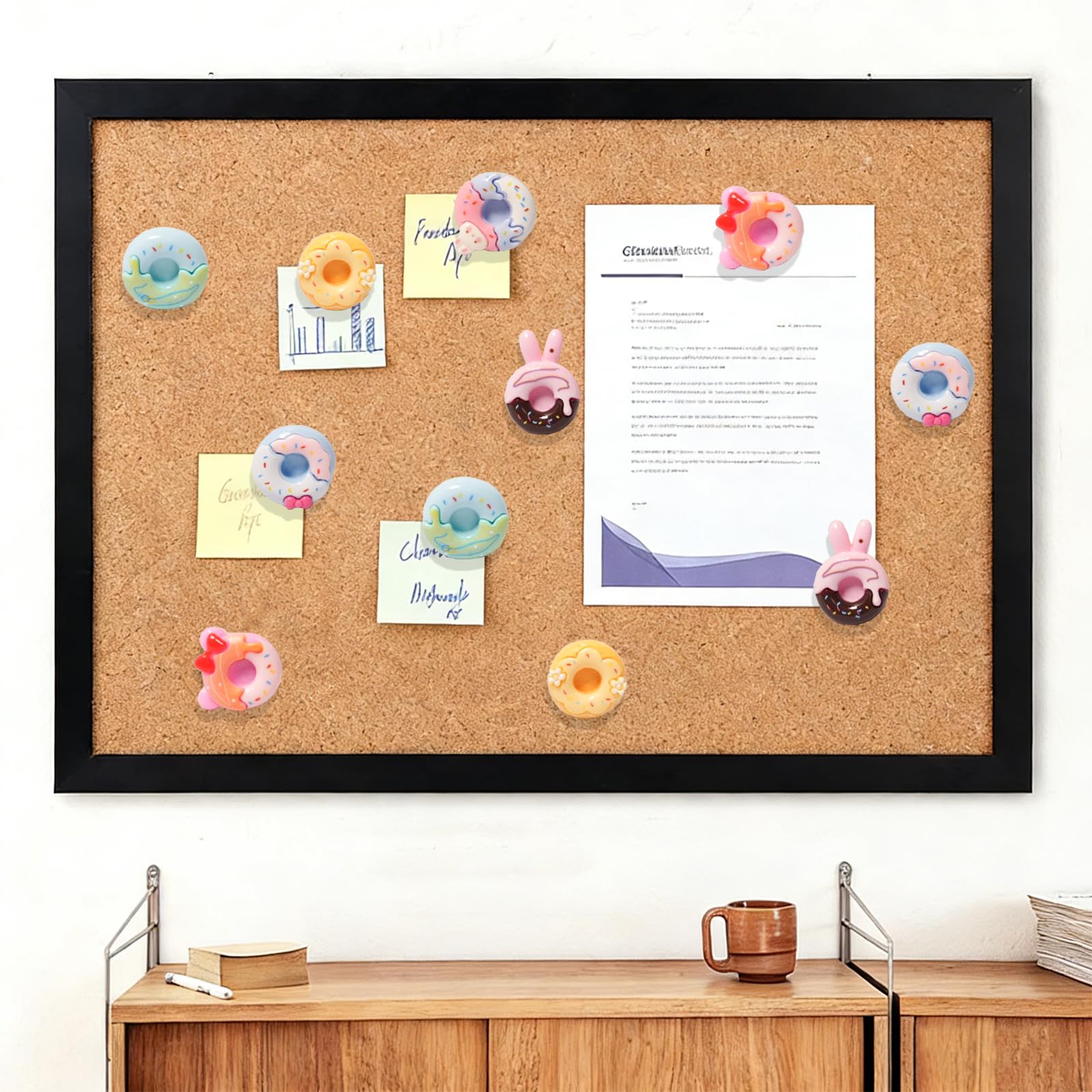 30 chinchetas coloridas en forma de postre para el hogar, la escuela, tablón de anuncios, pared de fotos, 30 unidades