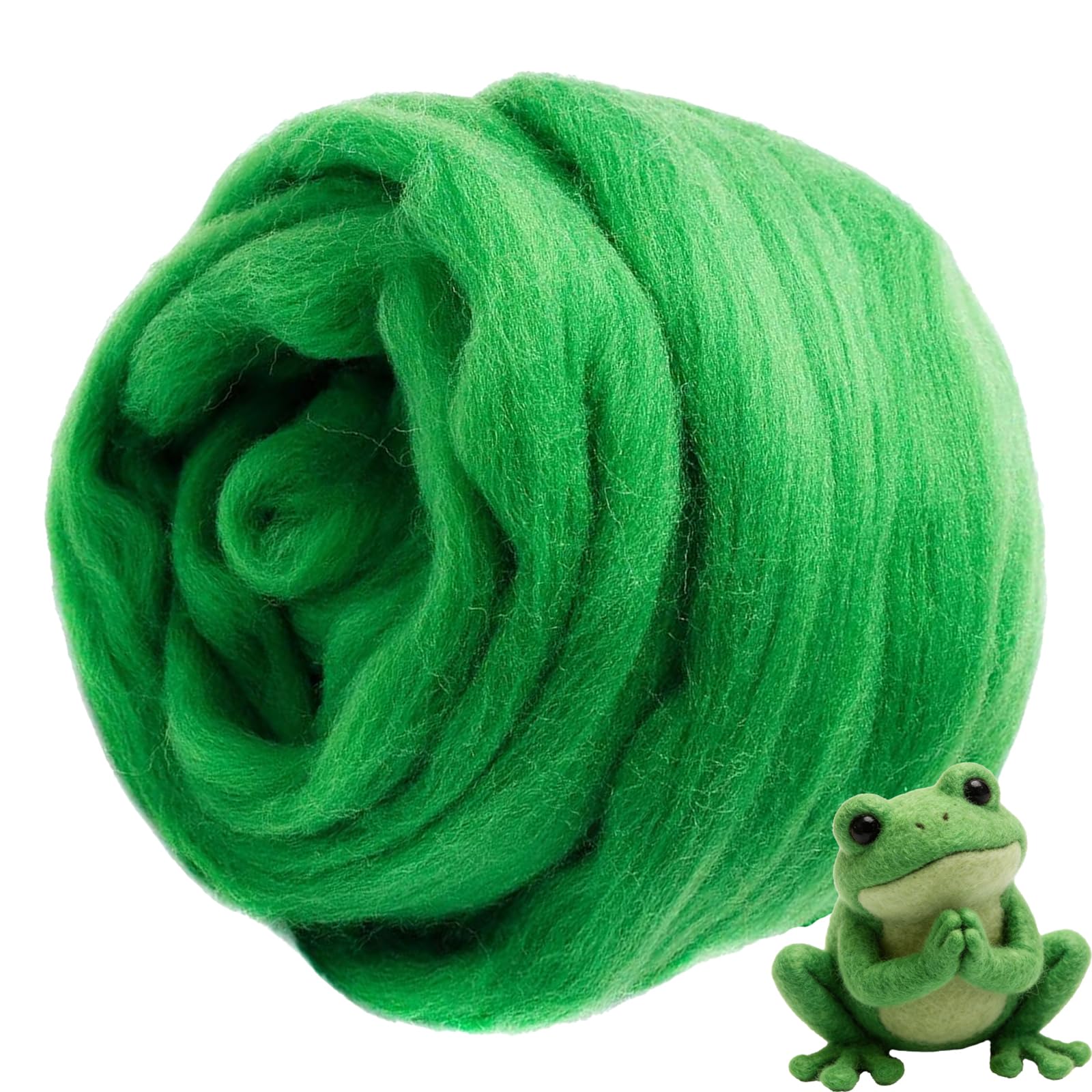 FYANER Felting Wool, Needle Felting Wool, 3.5oz Black Needle Felting Wool Roving for Needle Felting, Wet Felting, Spinning & Tapestry DIY (Green)