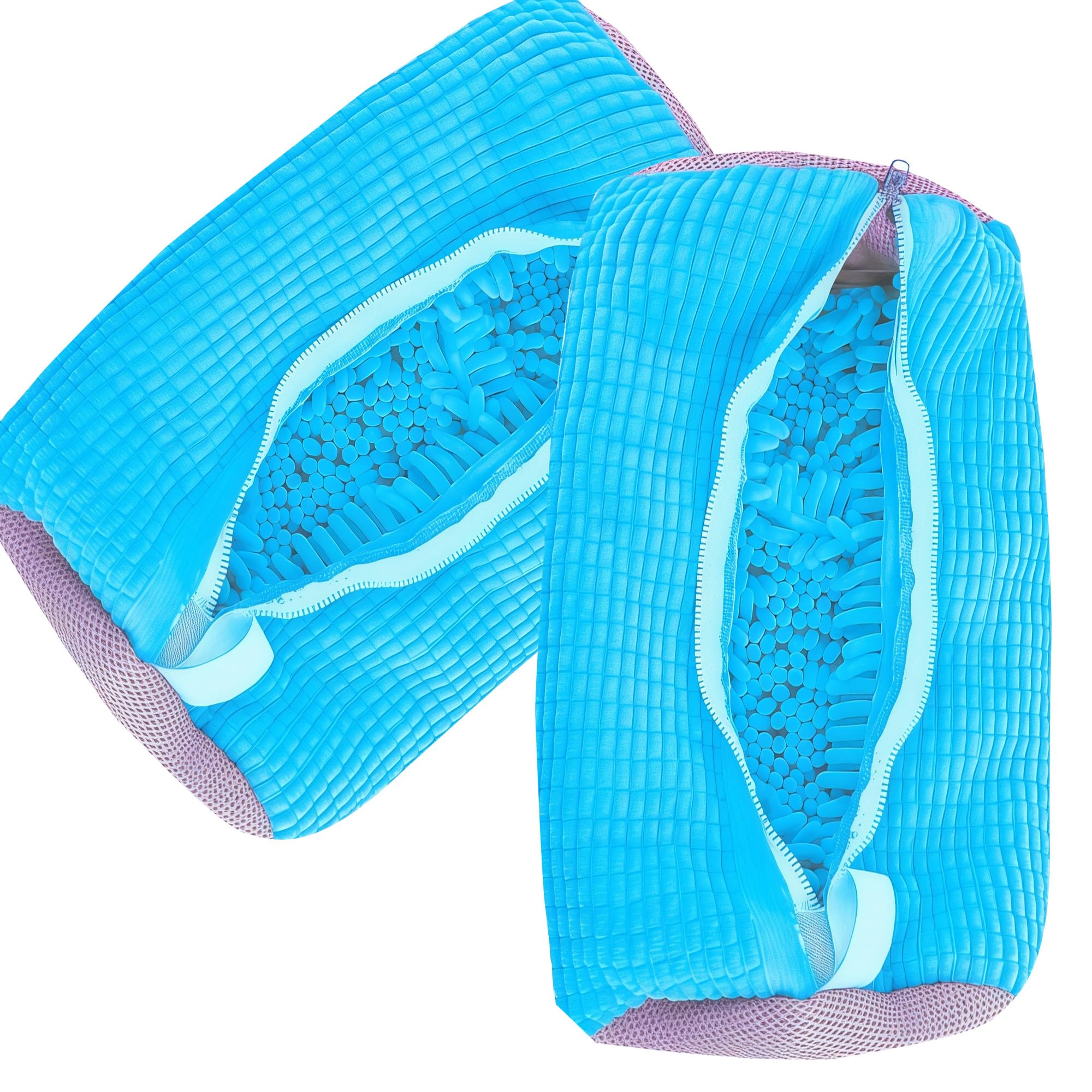 2 pezzi Sacchetti per Scarpe Lavanderia, 360 Degree Cleaning funzione per la pulizia dei copriscarpe in lavatrice con la cerniera chiusa, adatta a tutti i tipi di pulizia delle scarpe. (Blu)