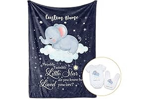 Twinkle Twinkle Little Star Elephant Personalized Baby Blanket