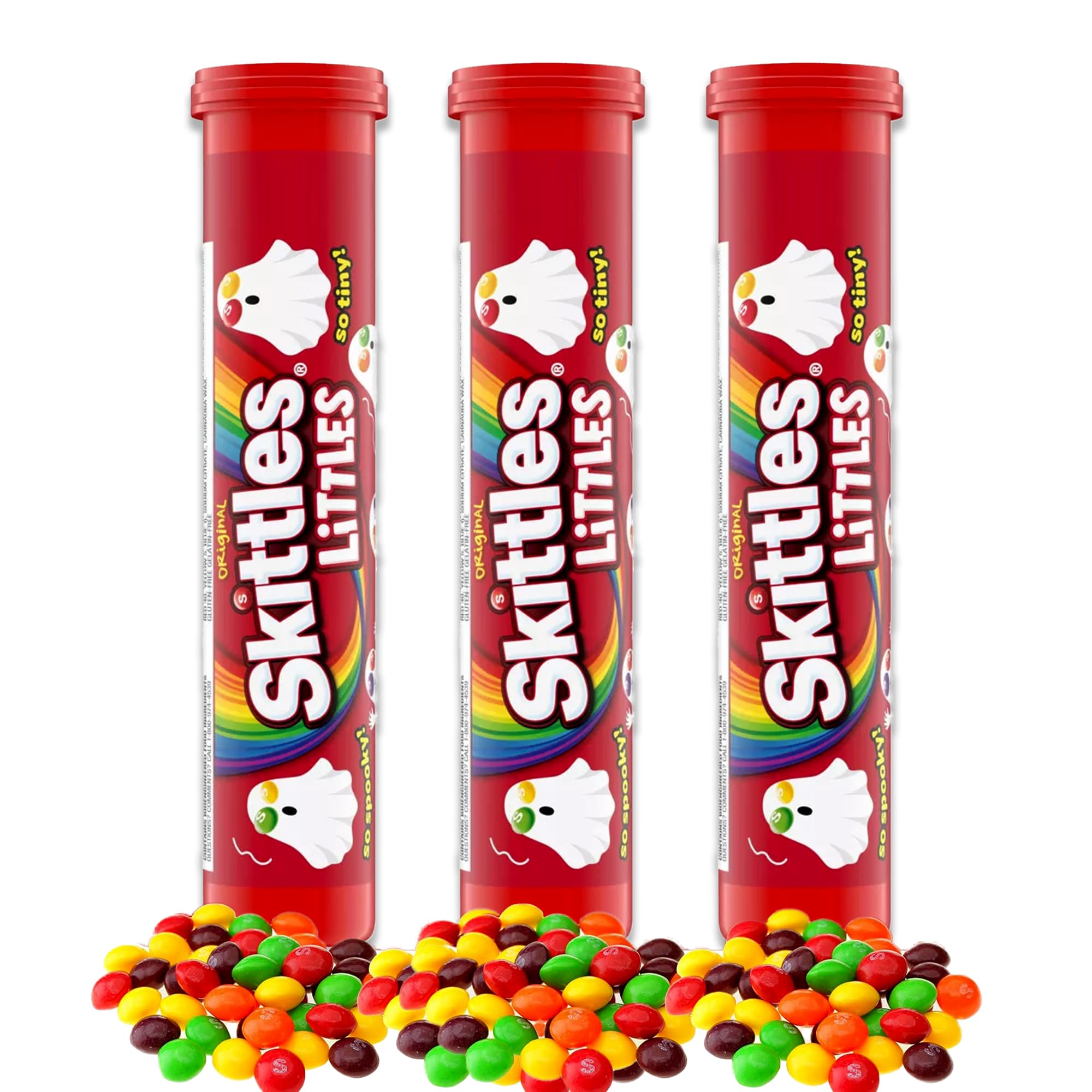 Halloween Ghost Skittle Tubs 1.9oz Pack of 3 by Snackivore