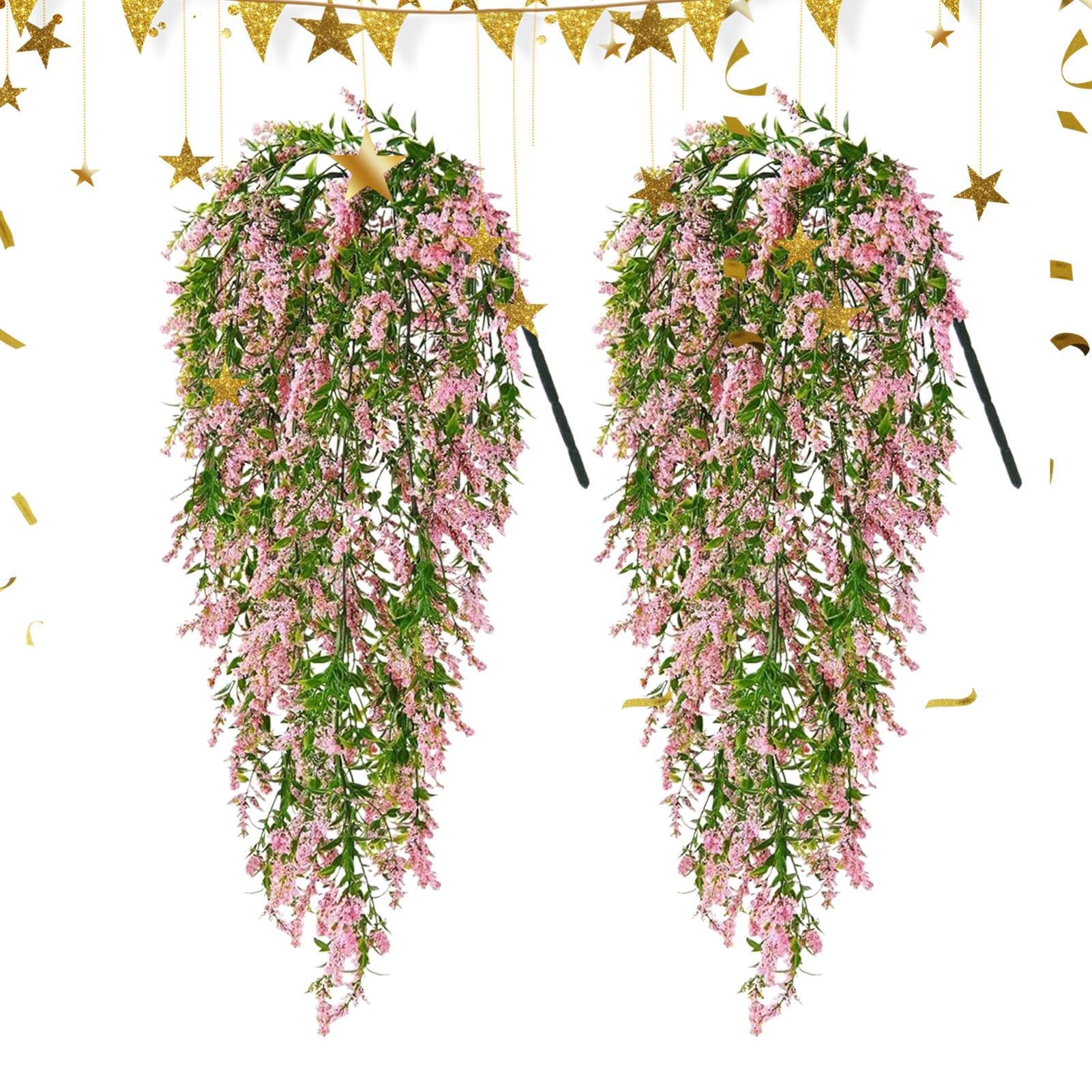 Flores en cascada artificiales para ocultación de vallas y decoración de hogar