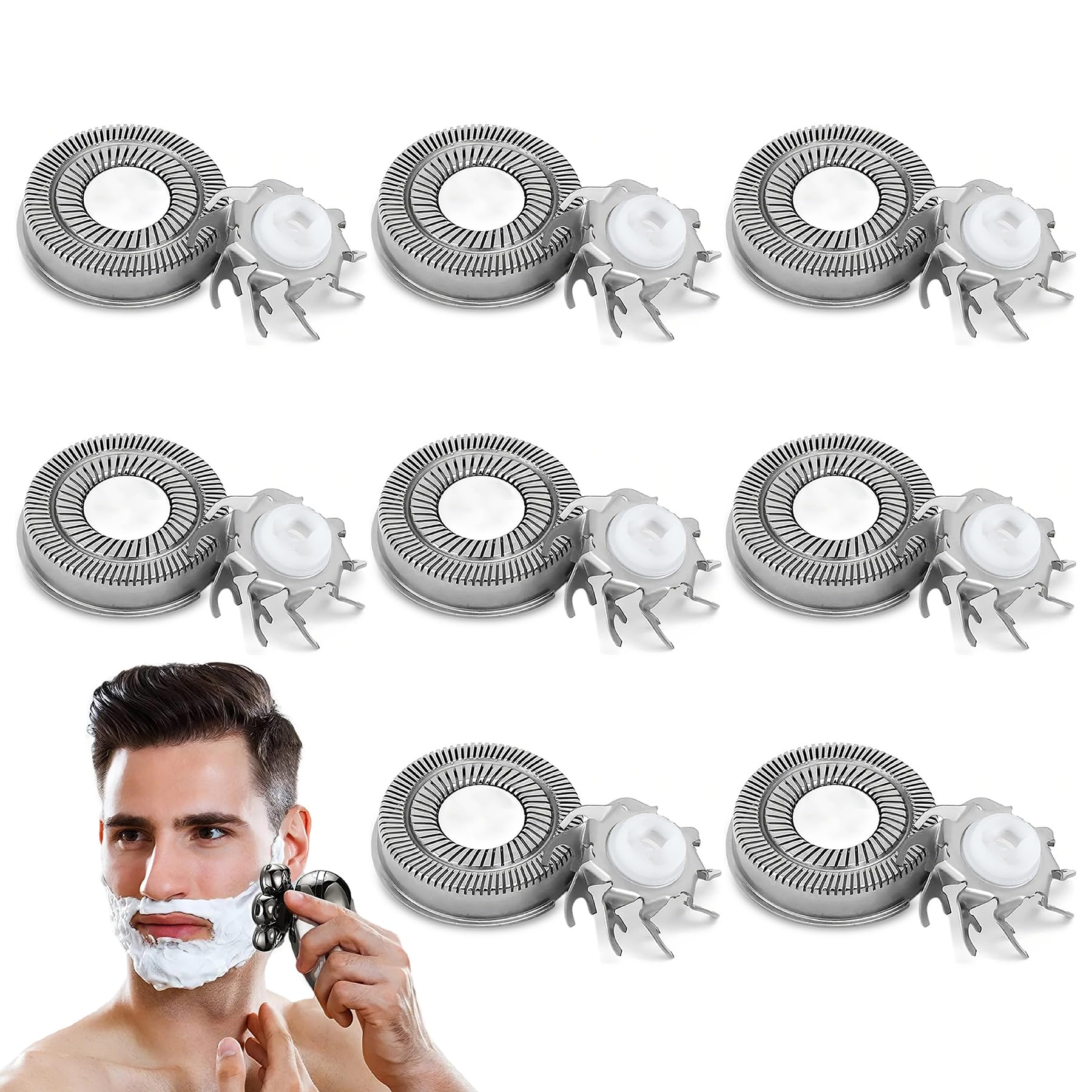 Cambio de cabeza de de 8 piezas cambio de hoja de cabeza de afeitadora compatible con Pitbull afeitadora eléctrica adecuada para afeitadora