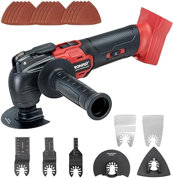 IRONFIST Cordless Oscillating Tools Compatible with MILWAUKEE M18, 6 Speed 8000-20500RPM, Brushless Motor Cordless Multi-Tool for Scraping, Sanding,Cutting Wood BATTERY NOT INCLUDE