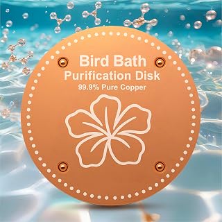 Bird Bath Purification Disk Pure Copper Outside Winter Solar Power Birdbath Wild Hummingbird Pedestal Fountain Cleaner Humming Feeder Cage Dispenser Heater Ground Safe Garden Lover Women Gift