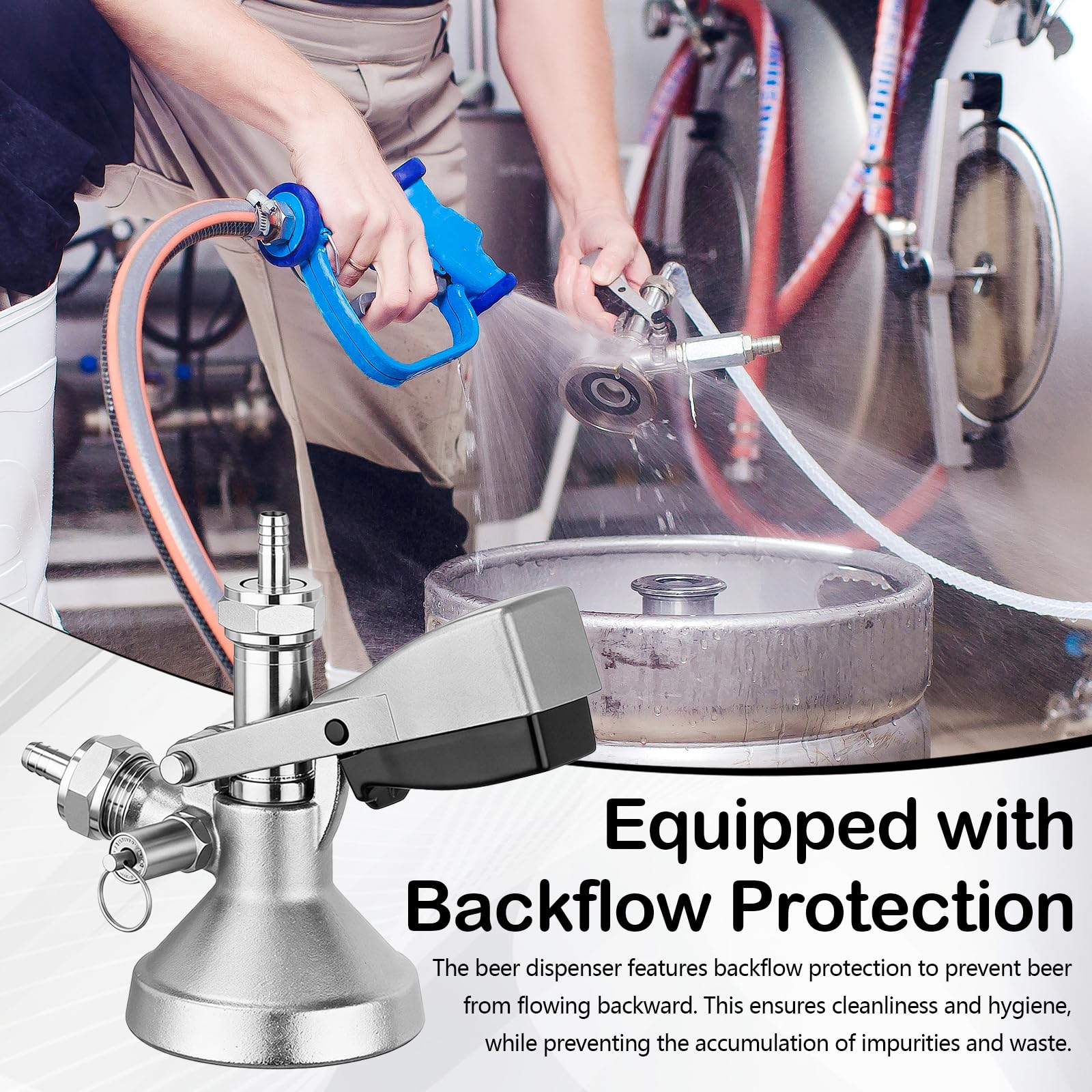Coupleur De Fût Type G, Tête De Soutirage G5/8 Avec Soupape De Sécurité, Robinet En Acier Inoxydable 304 Pour Système De Tirage, Connecteur Pour Fûts Compatible Bière, Vin Et Boissons Gazeuses