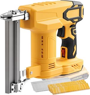 Nail Gun Cordless 18 Gauge Brad Nailer/Narrow Crown Stapler for Dewalt 20V Battery 2 in 1 Electric Staple Gun with 1000 Nails & Staples Battery Powered for Woodworking and DIY (NO Battery)