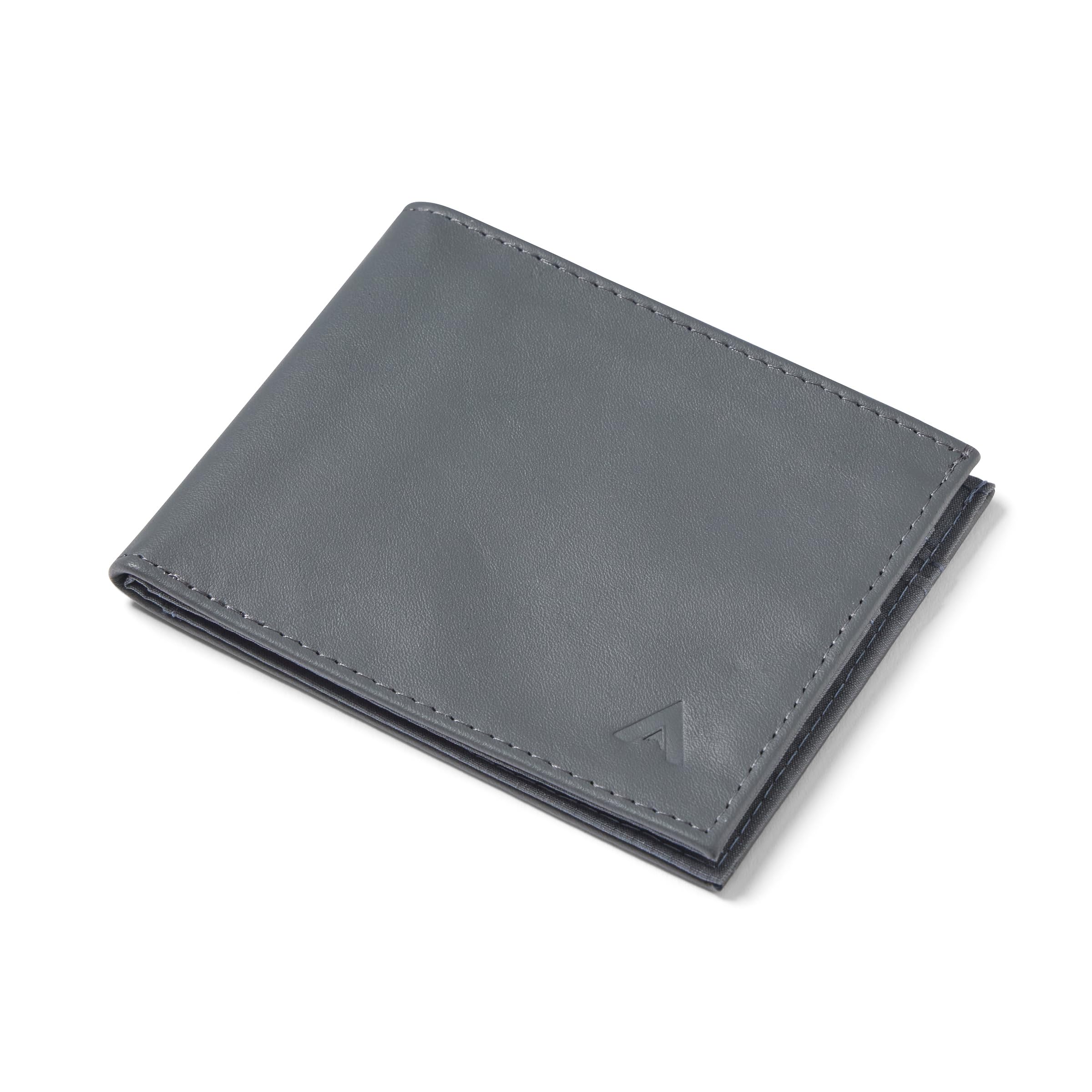 Allett ID Wallet, Slate Grey | Leather, RFID Blocking | Slim Minimalist Bifold Wallet, Water Resistant, Durable, Thin, Front Pocket | Holds 4-12+