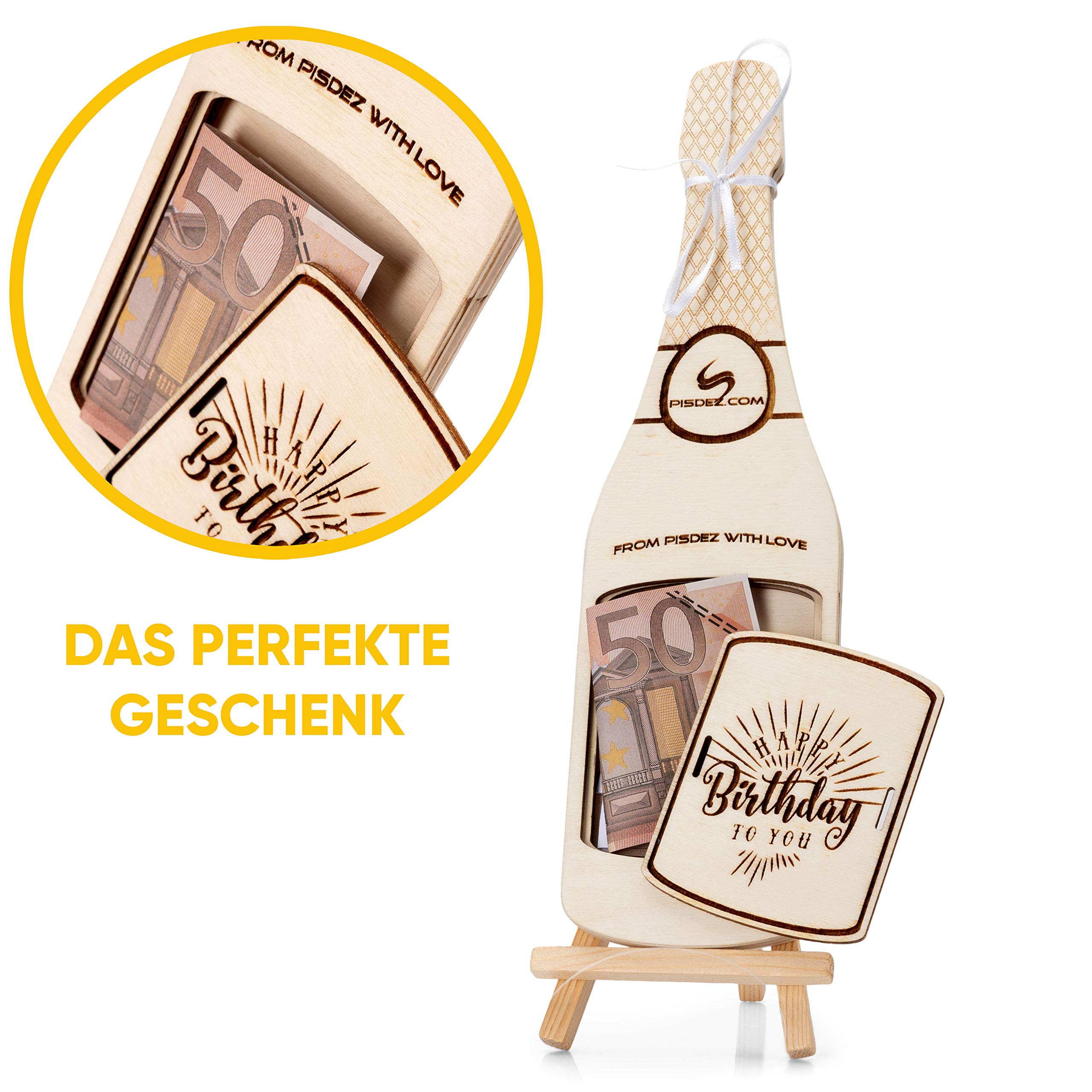 PISDEZ Geldgeschenkverpackung im Sektflaschen-Design Geld kreativ schenken Geldgeschenk Sonstiges