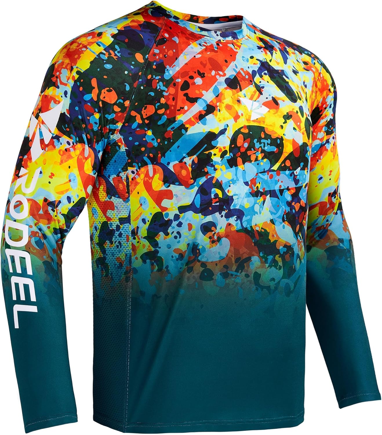 Rodeel Mens Loose-Fit Fishing T-Shirt Vented River Bluff Performance Long Sleeve Shirt UPF 50 Sleeve