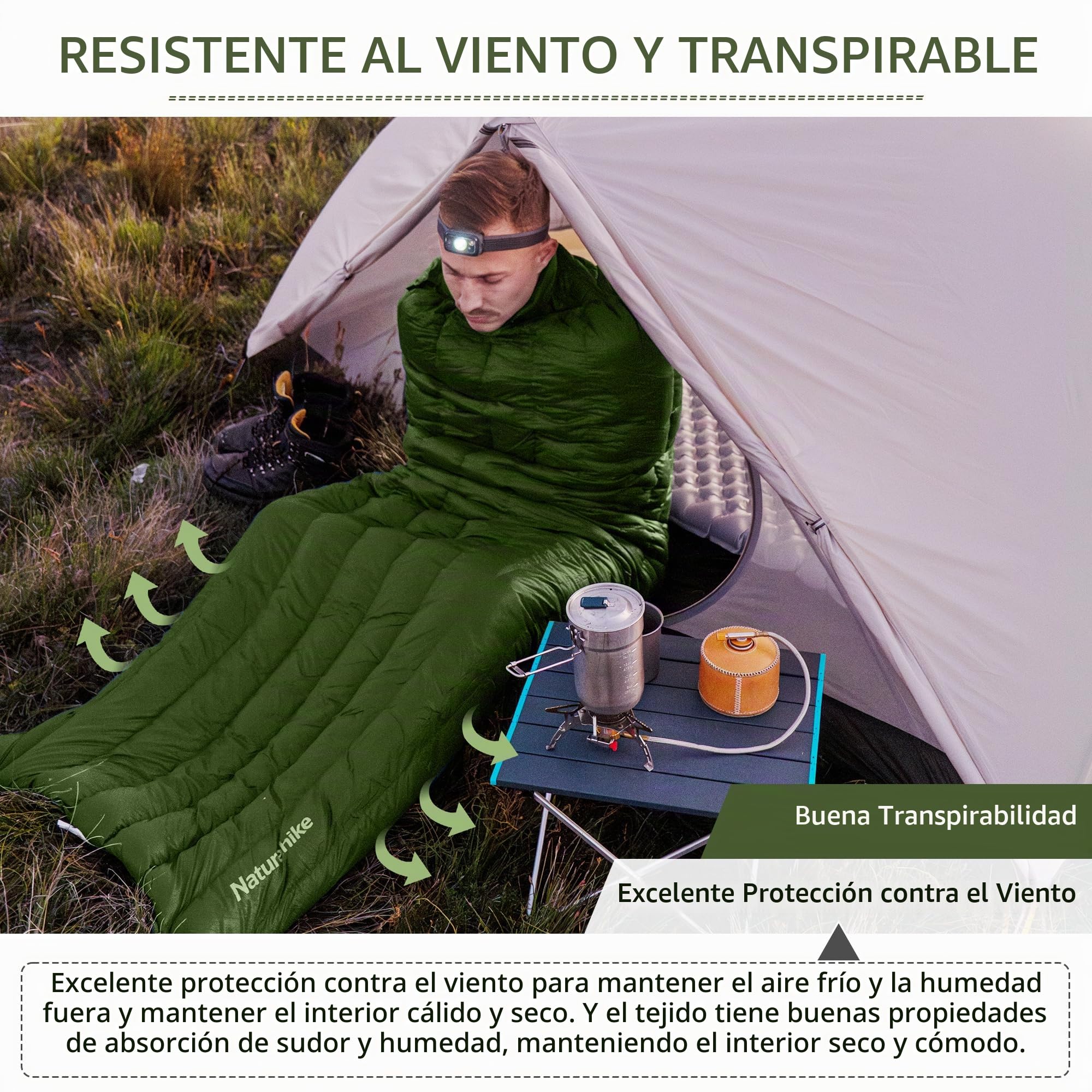Naturehike Saco de Dormir Ultraligero y Envolvente para Adultos, 3-4 Estaciones, Saco de Dormir Impermeable para Camping, Senderismo, montañismo, Interior, Exterior, plumón de Pato