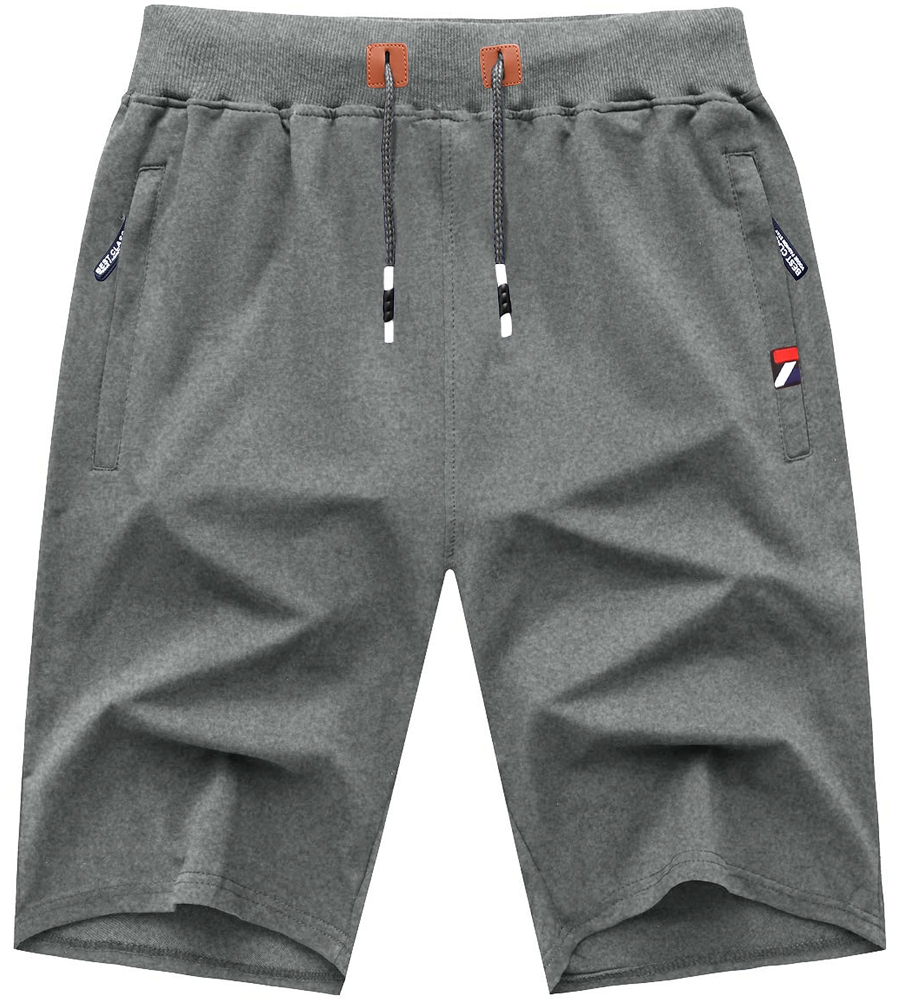 GEEK LIGHTING Mens Shorts Casual Cotton Drawstring Zipper Pockets Elastic Waist Lightweight Summer Athletic Beach Shorts