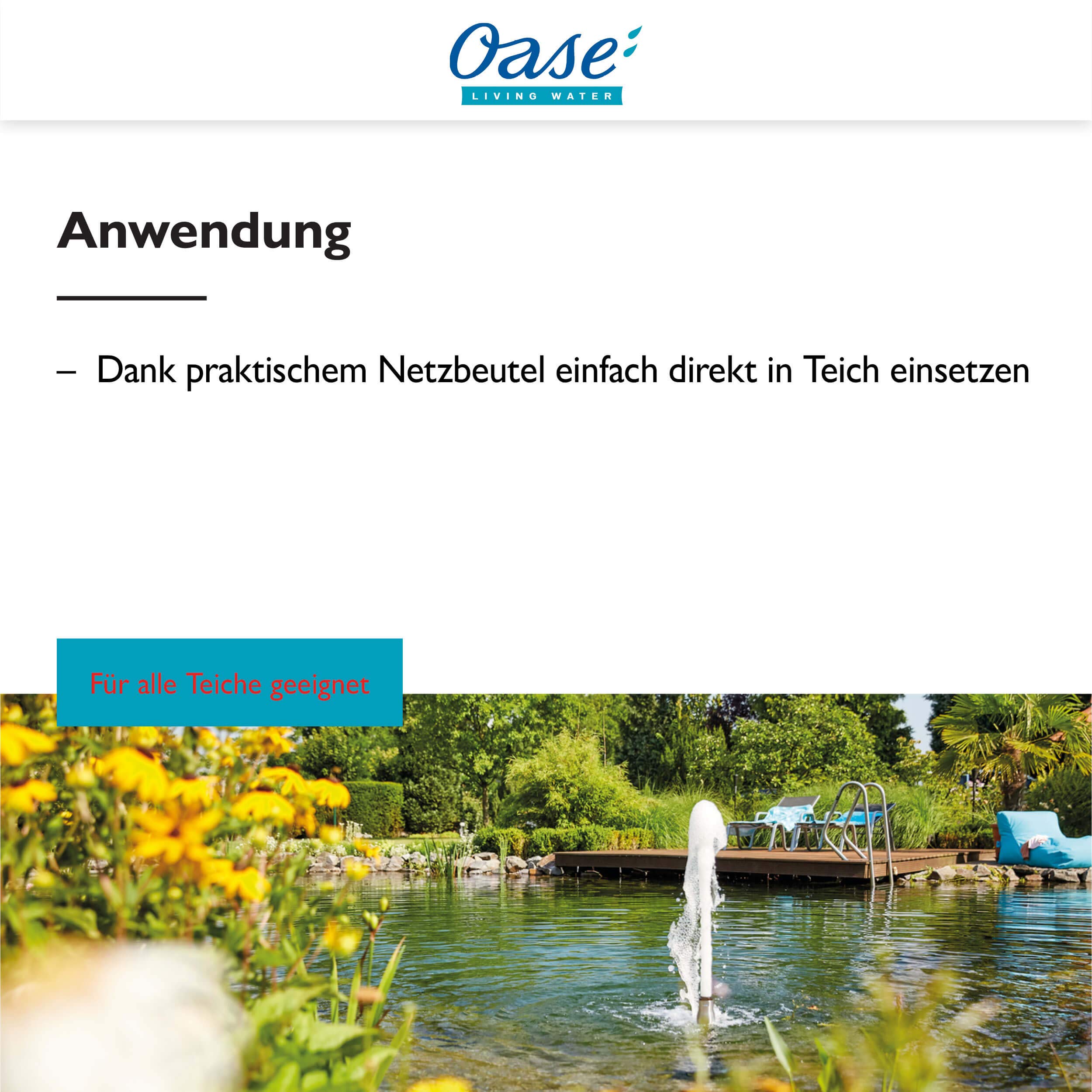 OASE 53759 AquaActiv AquaHumin 10 l - Gartenteich-Torf, Spezial-Torf für natürlichen Algenschutz, mit Huminsäure-Anteil von 30 bis 45 %, klärt trübes Wasser, Weiß