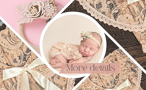 Miniatura 5 de Vollmic Trajes de fotografía para recién nacidos, trajes de encaje para niña, accesorios para fotos