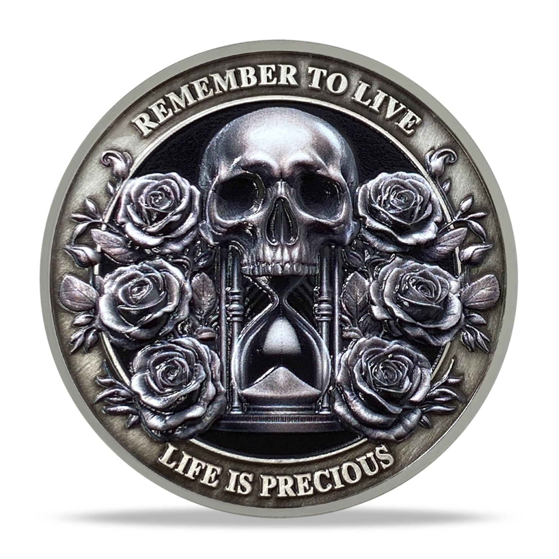Amazon.com : Memento Mori Coin Hourglass Skull Time