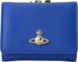 ✨美品 Vivienne Westwood 三つ折り財布 ブルー レザー がま口 Vivienne Westwood☆がま口折り財布 SAFFIANOブルー【数量限定