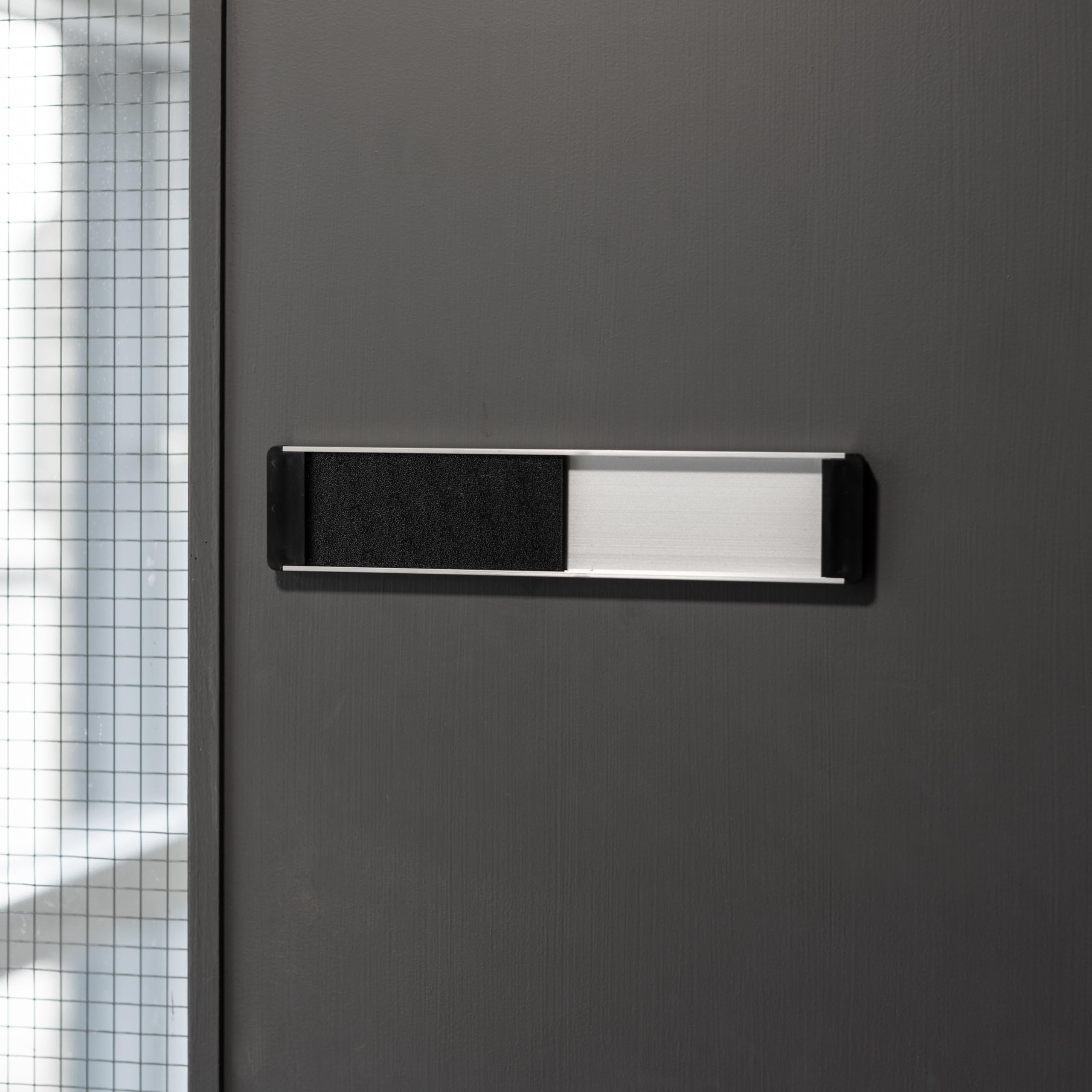 Seco Panneau coulissant en aluminium/PVC avec inscription « Meeting In Progress » - 255 mm x 52 mm