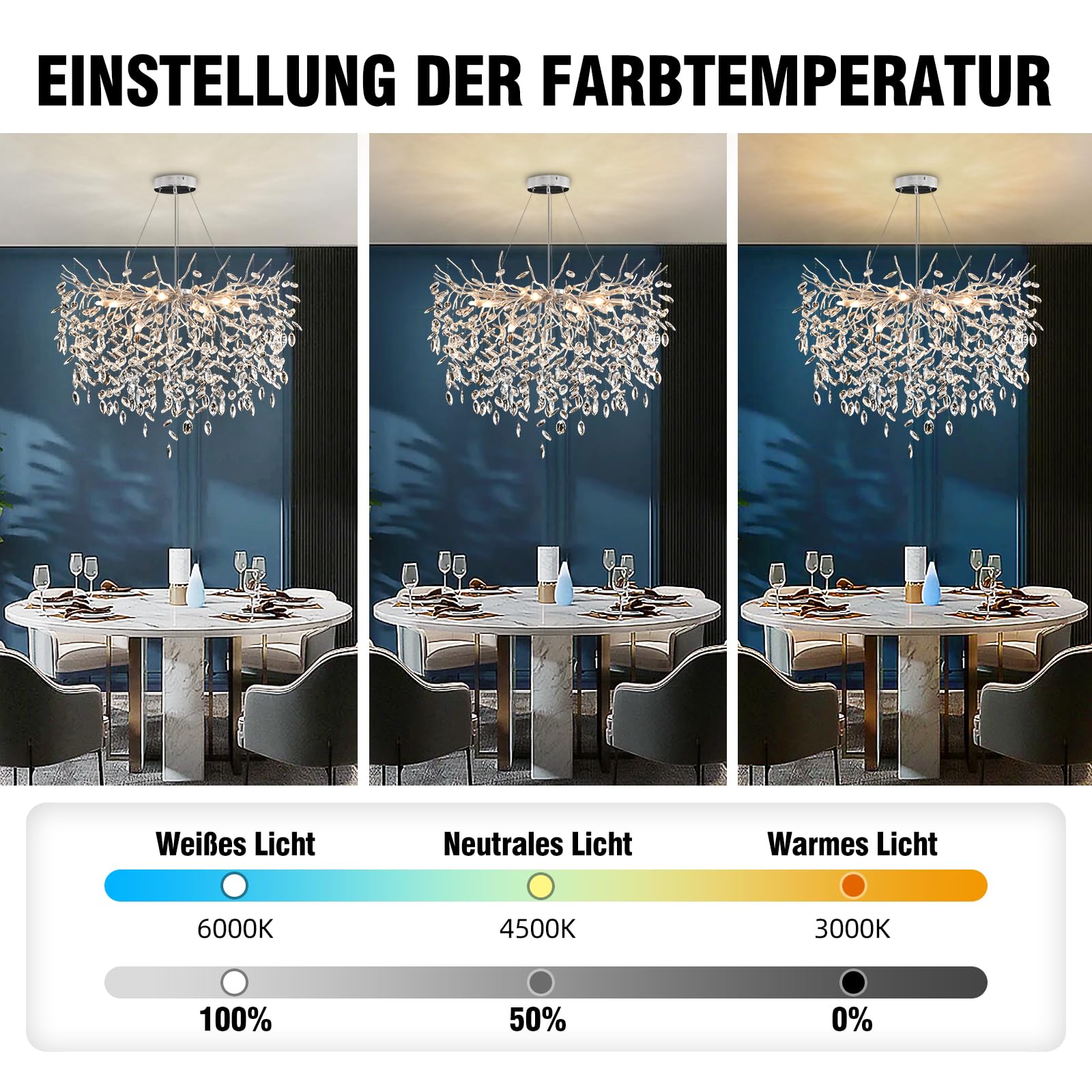 AHXIAOZN Lustre en Cristal Moderne, Luxe Chandelier en Cristal Moderne Pendentif pour salle à manger, cuisine, salon, chambre, couloir
