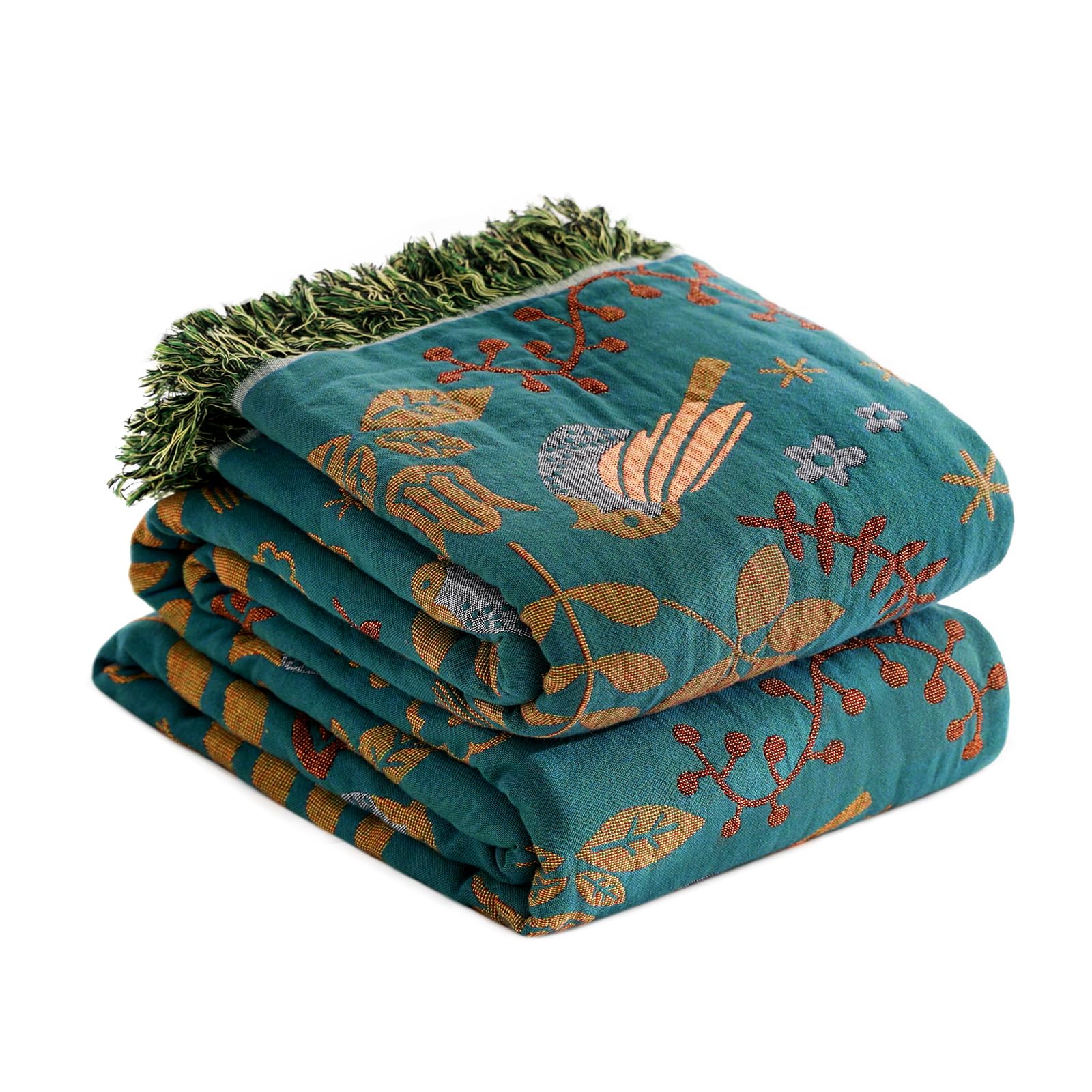 LUTBM Boho Throw Blanket for Bed 60"x80", 100% Cotton Cozy Couch Blankets
