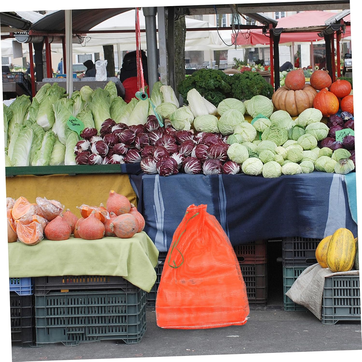 Ciieeo Large Round Mesh Produce Bag 50x80cm Reusable Mesh Storage Bags Drawstring for Fruits Vegetables