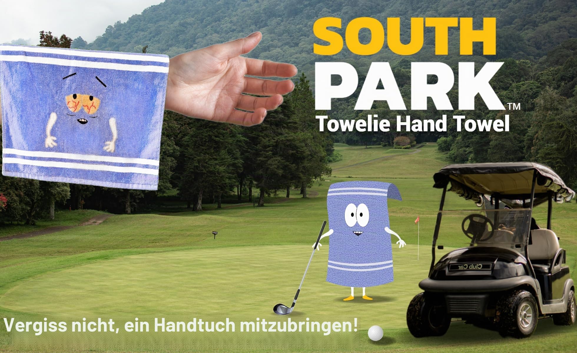 South Park Southpark Handtuch, Strandtuch, klein, Motiv: Wanna Get High, 58 x 34 cm, offizielles Lizenzprodukt