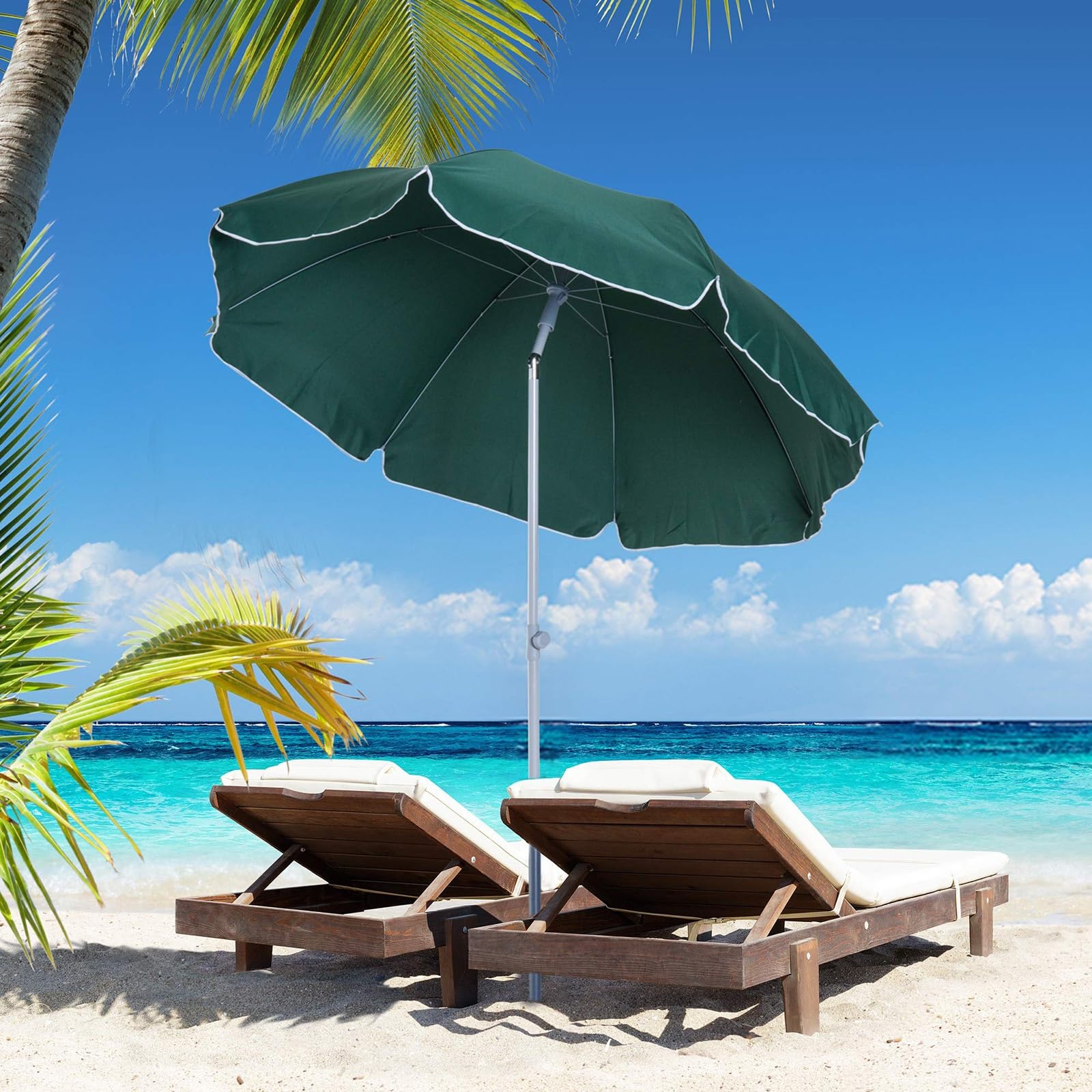 Telo Di Ricambio Per Ombrellone 2,7m (6 Coste) – Impermeabile E Anti-UV – Verde