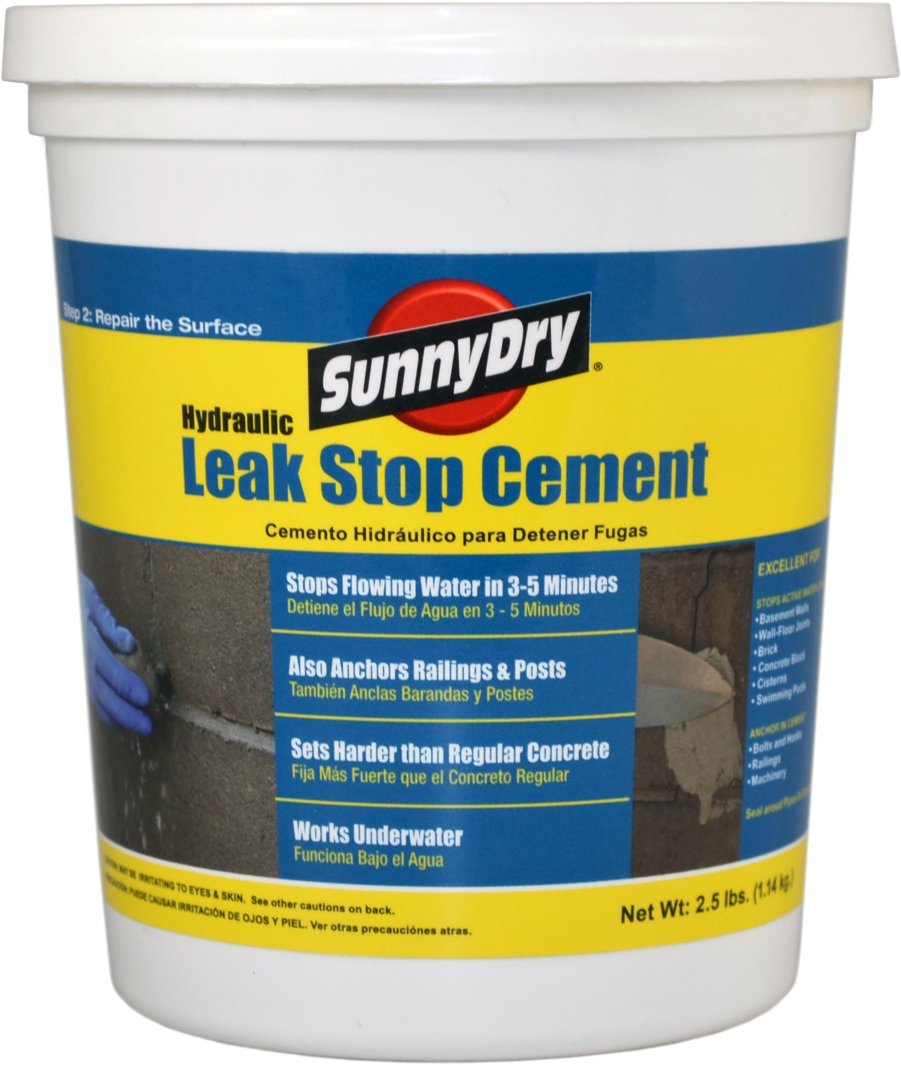 M504 Gray Hydraulic Leak-Stop Cement, 2.5 lb. Pail