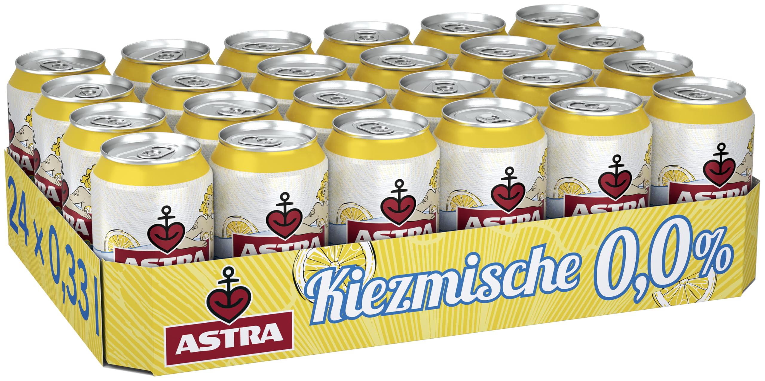 Astra Kiezmische 0,0%, alkoholfreies Radler Alster in der 0,33l Dose Einweg (24 x 0.33 L), gleiche fruchtige Frische