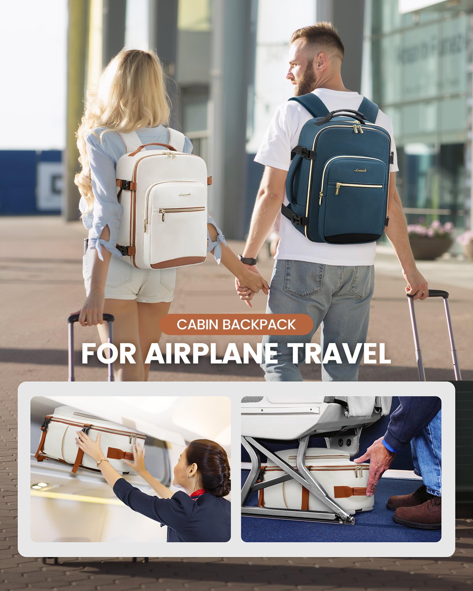 LOVEVOOK Ryanair plecak 40x20x25, Bagaż Kabinowy Samolot Kabinowy Plecak Podróżny 40x30x20 Bagaż Podręczny Mała Walizka Kabinowa dla Wizz Easyjet, Damska 14-calowa Torba Robocza na Laptopa