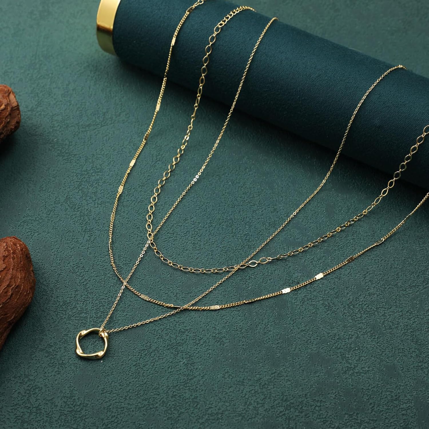 Gold/Silver Layered Necklaces for Women,Dainty 14k Gold Plated Stackable Choker Necklaces for Women,Trendy Layering Coin Chain Pendant Jewelry Set Gifts - Image 4