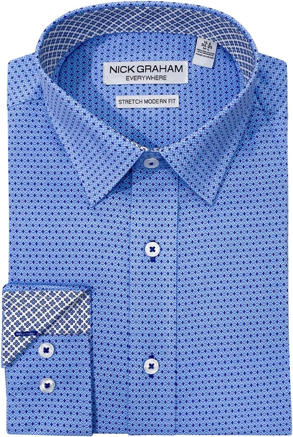 Nick Graham Men's Modern Fit, Blue