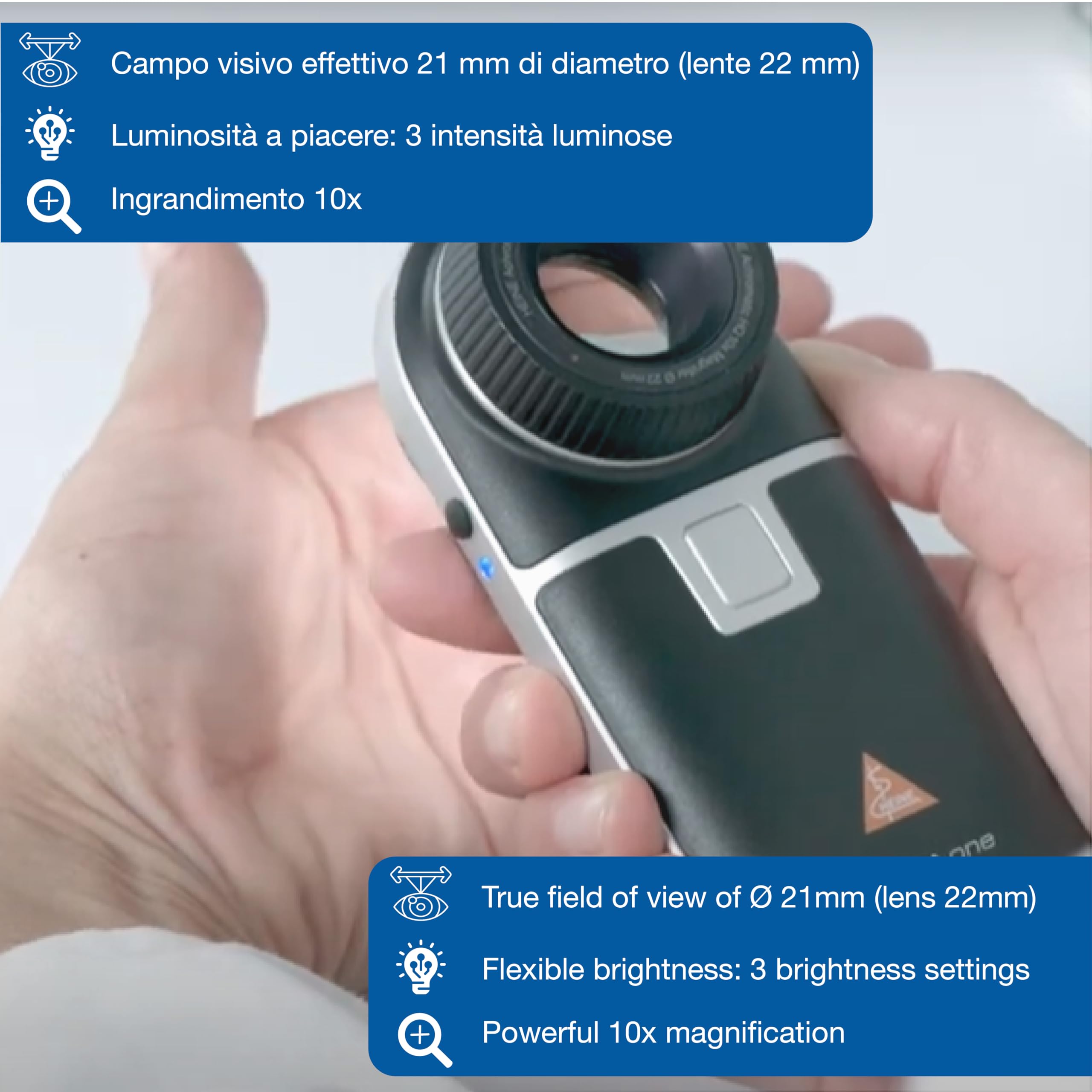 HEINE - Dermatoscopio Deltaone tascabile per esame della cute, nero