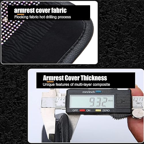 Miniatura 5 de Miytsya B-ling - Funda protectora para reposabrazos de automóvil bonita y encantadora consola central de automóvil funda protectora con diamantes de