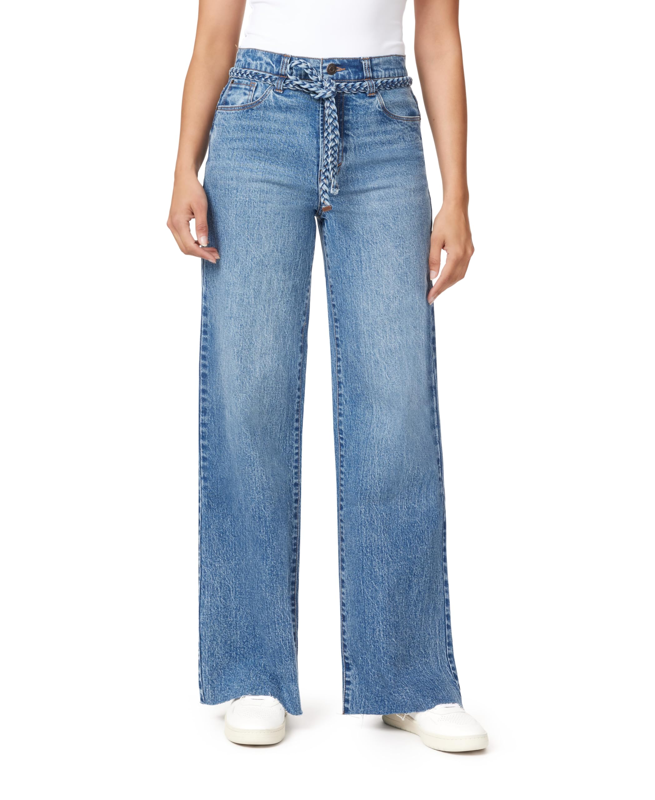 kensieJeans for Women The Carla High-Rise Wide Leg 32-inch Inseam Denim  with Removable Belt, Sizes 0-12