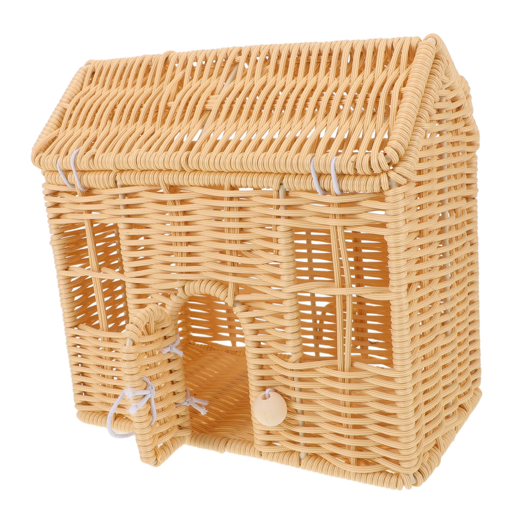 VALICLUD Cesta De Dulces Navideña Tejida Mano Con Asa De Ratán Sintético Cesta De Casa Con Forma De Casa Para Decoración De Shower y Bodas Para Festividades