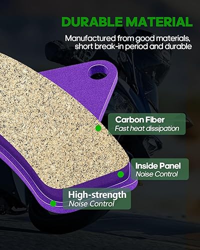 Miniatura 4 de SCITOO Pastillas de freno de fibra de carbono aptas para Arctic-Cat 250 1999-2004, Arctic-Cat 300, 2002 para Arctic-Cat 375, 1998-2004 para