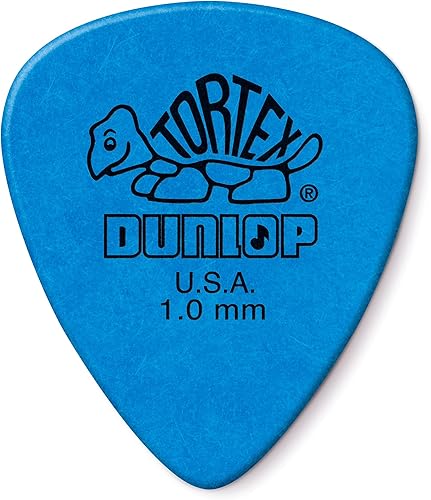 Jim Dunlop Tortex Standard - Púas de 1.0 mm, paquete de 24 unidades Azul,Verde,Naranja,Púrpura,Rojo -,Amarillo