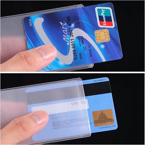 Miniatura 4 de Paquete de 100 fundas transparentes para tarjetero, impermeables, protector de tarjetas de Medicare, de plástico suave, funda de crédito