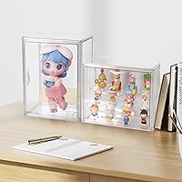 Vista 6 de Caja de exhibición de acrílico transparente, caja ciega acrílica de 3 niveles para figuras, organizador de almacenamiento a prueba de polvo